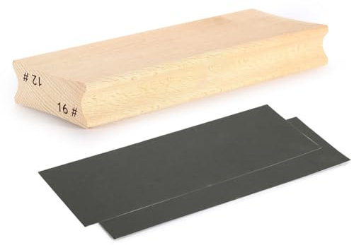 Iyalezirk Blocco levigante a raggio per tastiera per chitarra a doppio scopo 12 e 16, blocco levigante per tastiera a + carta vetrata