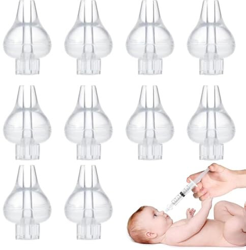 RAXLUPO 10 Pcs Beccuccio Morbido Lavaggio Nasale Bambini Ugelli per Lavaggio Nasale Bambini Tappini Siringa per Nasali Oliva Silicone Riutilizzabile Tappini Siringa per Nasali Punte in Silicone