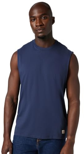 Calvin Klein Camiseta de Tirantes Hombre Badge Muscle de algodón, Azul (Blue Nights), S
