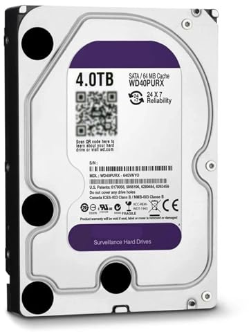 JXCHSWOU Disco rigido interno for videosorveglianza da 4 TB, 3,5 con cache da 64 MB, SATA III 6 Gb/s, HDD da 1 TB, 2 TB e 3 TB, for CCTV, DVR e NVR(2T)