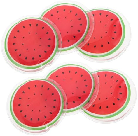 BESTYASH Patch Yeux Rafraîchissant en Pvc Rouge 6pcs, Coussinets de Glace Faciles à Utiliser pour Visage, Apaisant L'inconfort, pour Soins Froids