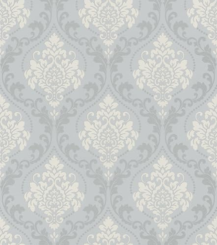 Rasch Papier peint 218121 - Avec ornements de style baroque - Gris vintage - 10,05 m x 0,53 m (L x l)