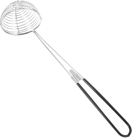 SHINEOFI Colino da Cucina Scolapasta a Ragno in Acciaio 304 con Manico Antiscivolo Nero Colino a Maglie Piccole per Friggere e Scolare Noodles Cucchiaio Scolapasta Leggero per Uso