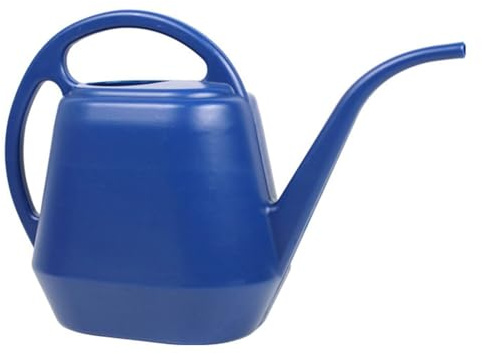 Vilgftyiet Annaffiatoio in plastica da 2 litri con beccuccio lungo per piante da giardino, blu scuro, manico ergonomico, design leggero per una facile irrigazione