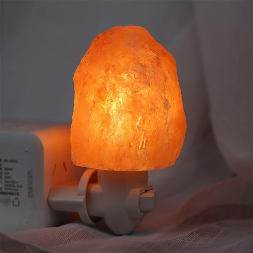 Natürliche Salzlampe Kristall Salz Licht Warm Orange Kinderzimmer Lampe Natürlich und einzigartig für Schlafzimmer Wohnzimmer Büro Buchhandel Bar Stecker angetrieben