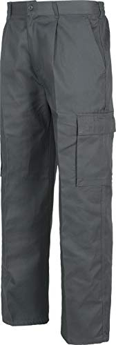 WORKTEAM Pantalón de Trabajo Multibolsillos, Corte Recto, Cintura Elástica, Tejido Resistente.Unisex