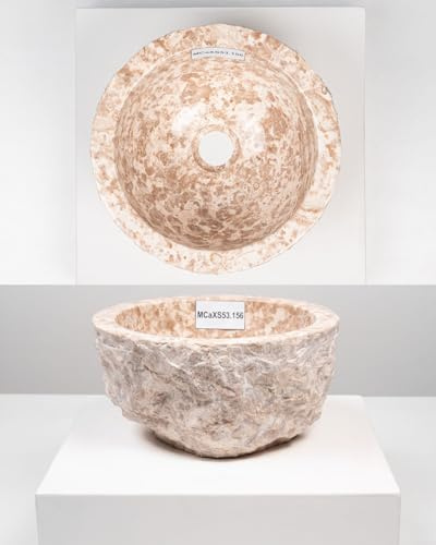 wohnfreuden 30 cm lavabo in marmo crema piccolo bagno pietra naturale lavatoio