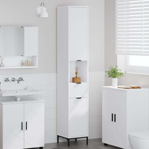 Lumanois Gabinete de Baño con cajón con Puerta 31,5 x 33 x 190 cm,Mobiliario,Tocadores,Tocadores de baño,27.15kg-883404