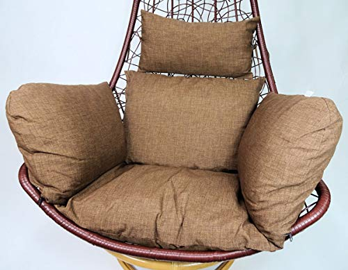 Rattani - Polster, Kissen, Auflage für Rattan Hängeschaukel Schaukelstuhl Rattanschaukel Gr. Sitzfläche 60 x 50 cm Loneta braun
