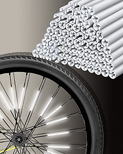 Reflecteur Rayon Velo,72 PCS Visibilité à 360° Réflecteurs pour Rayons de Vélo Bicyclette Rayons Réfléchissants pour Tous Les Rayons de Vélo Standard