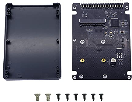 GINTOOYUN Custodia per disco rigido IDE, Mini PCI-E SSD MSATA a scheda convertitore IDE 44 pin da 2,5 pollici con guscio, nero per notebook, computer desktop e altro