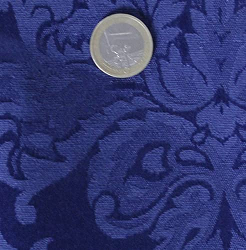 Tessuto Arredo al metro Damasco Jacquard Copritavola letto tendaggi alt.340 cm (Blu)