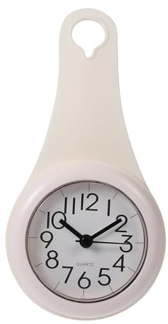 HOMSFOU Funk Badezimmeruhr Funk Badezimmeruhr Wanduhr Küchentuhr Badezimmer wasserdichte Wanduhr Silent Home Decor Duschuhr mit ? Uhr Wand Bad Mini Wanduhr 10 cm