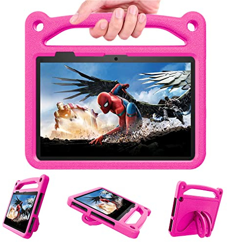 Fire 7 Tablet Case for kids 2022,(7 12 Generation,2022 Release),DJ&RPPQ Light Weight Shockproof Kid-Proof Protective Cover with Handle Buit-in Foldable Kickstand for Amazon kindle fire 7 tablet,Rose