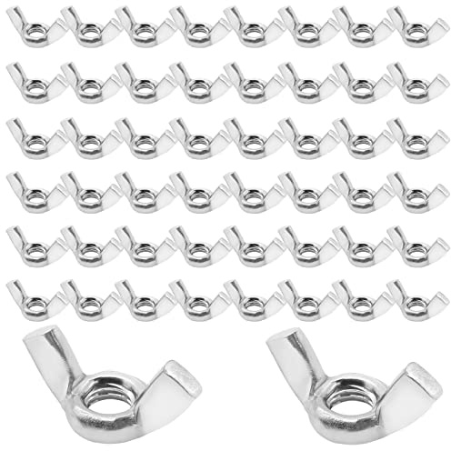 Waziaqoc 1/4-20 Wing Nuts, 50Pcs, 304 Stainless Steel