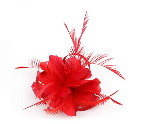 Feder Fascinator Hut Damen Elegant Fascinator Schleier Mesh Haarschmuck Haarreif Kopfbedeckung 1920s Stirnband Hochzeit Cocktail Party Braut Haarreif Fasching Partyhut Mädchen Fasching Kostüm