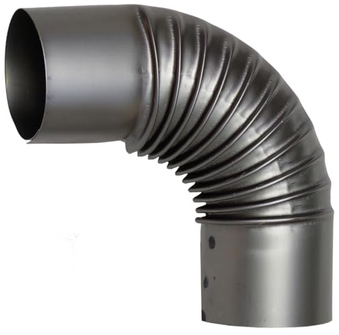 Kolor Rauchrohr Ofenknie Ofenrohr Bogen Abgasrohre Kaminofenrohr 100-150 mm Heizung (Ø 150 Bogen 90 Grad)