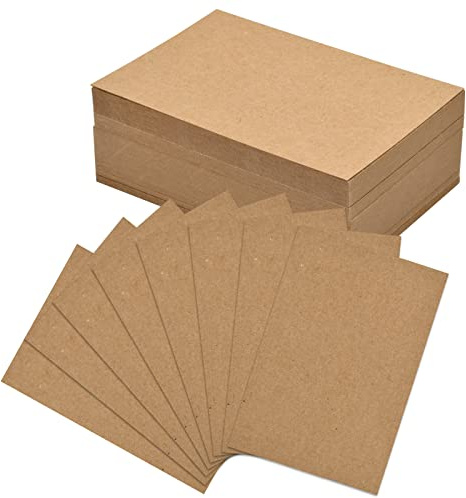Chstarina 100 Stück Blanko Kraftpapier Kleine Karten Postkarten, 300g/m² Bastelkarton Braun Mitteilungskarte für Selbstgestalten Graffiti Nachricht Hochzeit Tischkarten Geschenk Grusskarten, 10x15cm