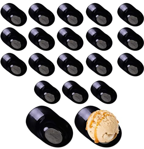 Xafrstyu 20 Pièces Bols à Crème Glacée, Bols à Dessert de Glaces, Plastique Coupes à Dessert Colorées, Réutilisable Bols de Glace Ménage (Noir)