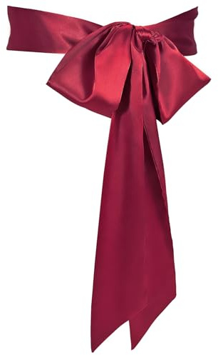 JasGood Damen Schärpe Kleid Gürtel für Hochzeit Party Lange Schärpe Brautgürtel für besondere Anlässe, Burgunderrot