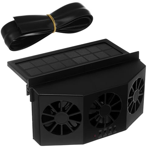 TOKIDNY Solar Car Fan Solar-powered Ventilation System for Cars Design for Easy Storage Promotes Air Circulation Removes Odors Compatible Vehicle Models
