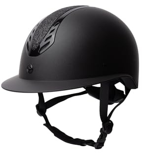 Horze casco da equitazione da donna Celeste, casco da equitazione per donna, certificato EN 1384:2023, nero, 52-54