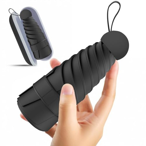 Parapluie pliant de voyage MINI Coupe - vent,idéal pour tenir dans votre poche ou votre sac,parapluie portefeuille en tissu écologique,idéal pour les déplacements quotidiens,Garçons filles,cadeaux