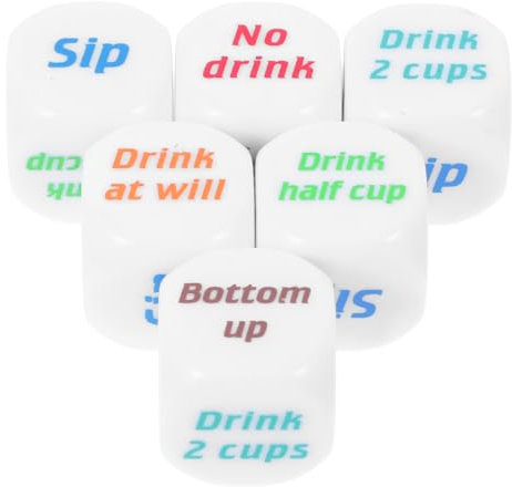 Abaodam Unique Dice Decor for Drunk Party Games 6pcs Ktv Dice Cup for Bars and Gatherings