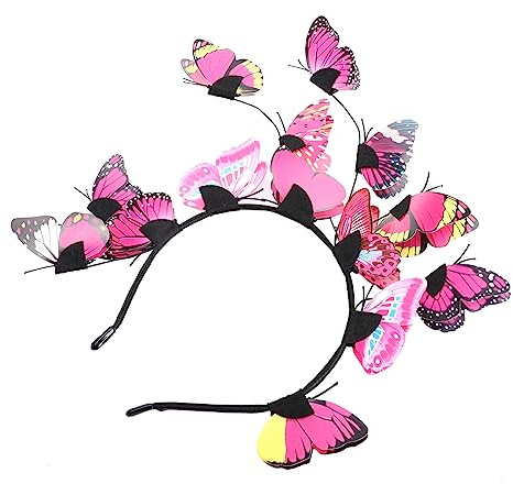 VALICLUD Brautkranz Stirnband halloween kopfbedeckung karneval haarschmuck Schmetterlinge Haarband Braut Stirnband Halloween weiblicher Haarreifen schmetterlinge haarschmuck Sport Rosa