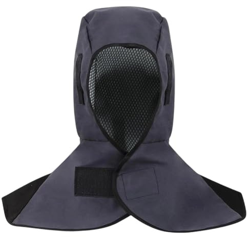 Fituenly Cagoule De Soudage en Tissu Ignifuge pour Soudeurs, Soudage par Allumette, Casquette De Protection Ignifuge avec Drapé pour Le Cou Les Épaules, Protection De Tête pour Hommes Femmes