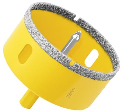 Aohhy 75 mm diamanthålsåg med pilotbit, professionell vakuumlödd diamantborr för kakel, porslin, glas, marmor, keramik
