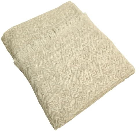 LUA VIKA Multifunktionella täcken - 180 x 260 cm - Beige ränder - sofföverdrag - pläd soffa - sängöverdrag - moderna sängöverkast - burkar