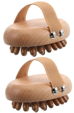 SOIMISS 2stücke Kopfhautmassagekamm aus Holz mit Gua-sha-funktion für Haarpeeling und Triggerpunktmassage Handgefertigt zur Durchblutungsanregung und Splissprävention