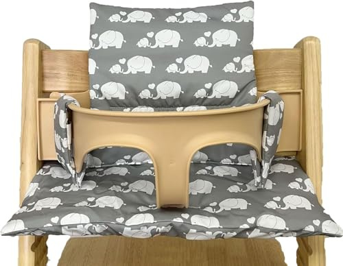 Hochstuhl Kissen für Stokke Tripp Trapp, Rutschfest Hochstuhl Sitzkissen Set, Bio Baumwolle Baby Sitzkissen, Verdickung Weiches Sitzkissen für Baby & Kids mit Klettverschluss, Hochstuhlzubehör (dx)