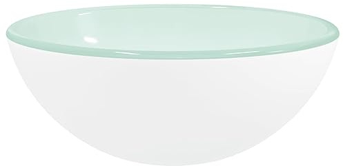 Vasque à Poser, Lavabo à Poser en Verre Lave Main Salle de Bain Verre trempé 30x12 cm Blanc
