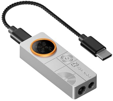 Fosi Audio DS3 Dongle Amplificateur DAC USB-C, Ampli Casque Portable avec Audio Spatial 7.1 pour Jeux Vidéo, ES9039Q2M XMOS Powered, 3,5 mm Simple 4,4 mm Symétrique, pour PC/Phone/PS5/Switch (Argenté)