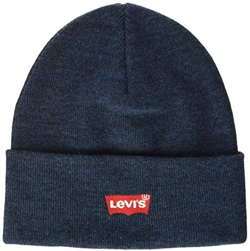 Levi's Herren RED BATWING EMBROIDERED SLOUCHY BEANIE Strickmütze, Blau (Navy Blue 17), one size