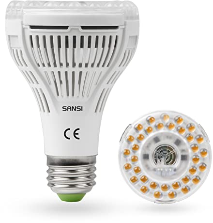 SANSI 15W LED Grow Light for Indoor Plants, 200W Equivalent Full Spectrum E27 Plant Growing Light Bulb for Seedlings Succulents Hydroponic (PPF 27μmol/s, 60° Beam Angle, Veg Cover: 2x2 Sq Ft)