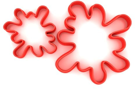 Paint Splat - Juego de 2 cortadores de galletas y fondant (5 cm + 8 cm)
