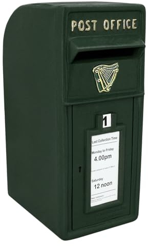 MonsterShop - Cassetta Postale per le Lettere in Stile Britannico Inglese in Ghisa da Esterno Bocchetta Lettere Standard UK - Verde