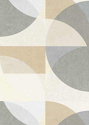 Erismann Tapete | Kollektion Elle | 10150-02 | Vliestapete | 3D | 0.53 x 10.05 m | Beige | Wohnzimmer | Flur | Büro | Küche | Wohnräume