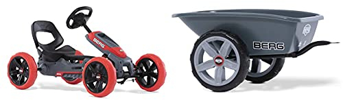 BERG Gokart Reppy Rebel | KinderFahrzeug, Tretauto mit Optimale Sicherheid, Soundbox im Lenkrad, Kinderspielzeug geeignet für Kinder im Alter von 2.5-6 Jahren & 18.24.60.00 Trailer M, Grey