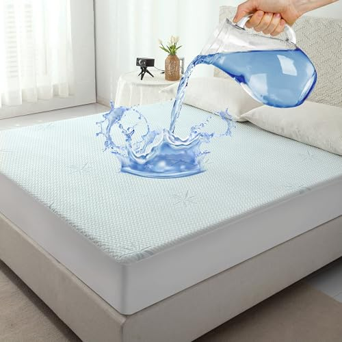 JET'S HOME Rayonne de Bambou Protège Matelas 140x190 - Imperméable Couvre Matelas Oeko-TEX®, Alaise Micro Respirante et Anti Poussière