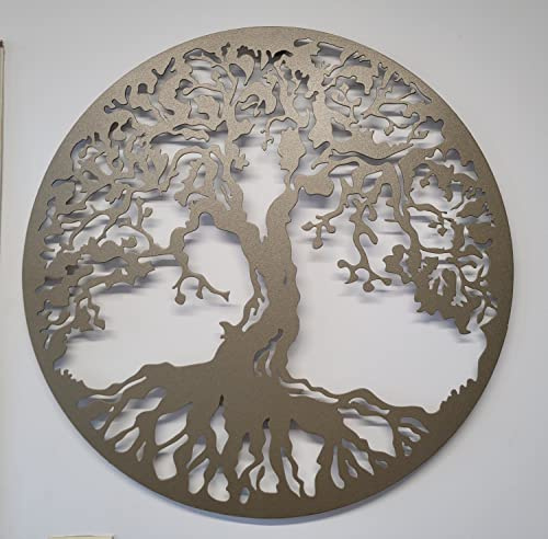 MetalArtWallDecor Baum des Lebens Wanddekoration, Metall, 60 cm, bronzefarben