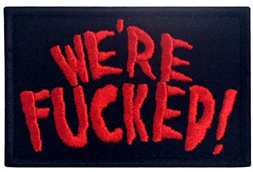 EmbTao We're F*cked Patch broderad bricka rolig applikation fästkrok och ögla emblem