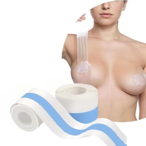 KFLY Breast Lift Tape for Large Breasts - Strapless Adhesive Push Up Bra, Waterproof Breathable Body Tape, Chest Support for Women, 5m*5cm