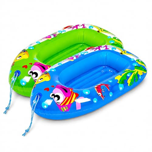 ADEPTNA Pack of 1 Inflatable Sea Life Kids Boat Pool Float Water Boat Beach Lounger