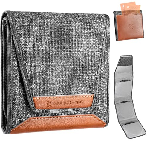 K&F Concept linsfilterfodral, GRÅ, Small, Extra ficka