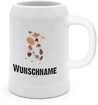 Mr. & Mrs. Panda Personalisierter Bierkrug Kuh - Personalisierte Geschenke, Spruch, Bauernhof, Mit Namen, Für Party, Kühe, Krug Namensgravur, Hof, Magie, Milch, Maßkrug Bedruckt, Bierhumpen