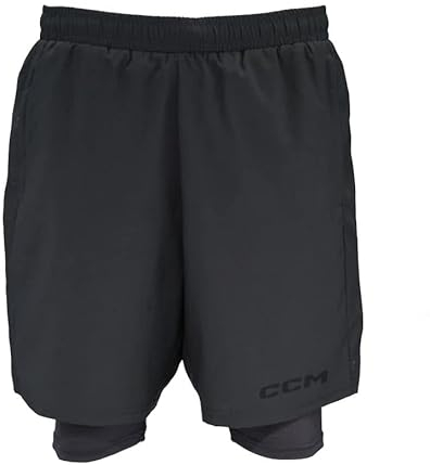 CCM Herren 2-in-1 Trainingshosen (Schwarz, Große: M)